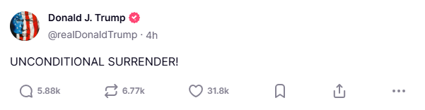 Tensión internacional: Trump le exige a Iran “rendición incondicional” en su conflicto con Israel 2 Screenshot 2025 06 17 140409