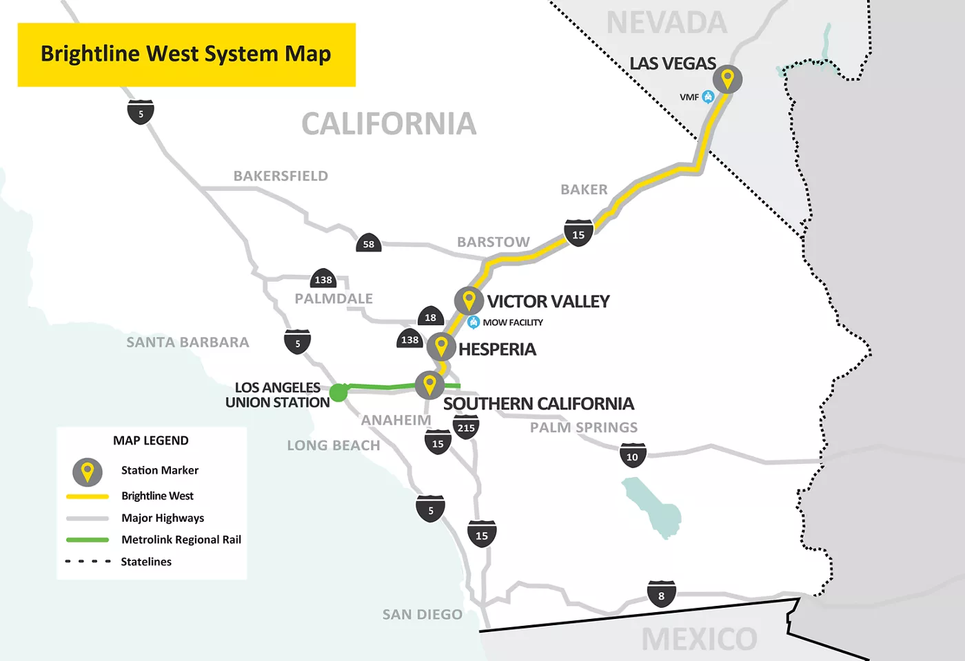 Interrupciones de Tráfico en Las Vegas por Obras del Tren de Alta Velocidad de Brightline West